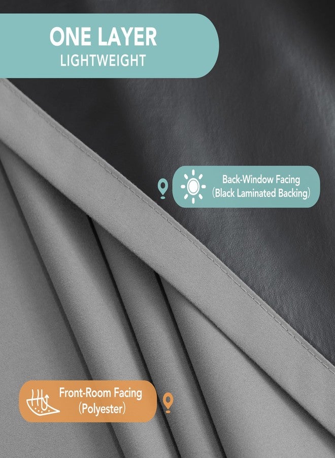 BONZER 100% Blackout Curtains 84 inches Long, 4 Panels Thermal Insulated Light Blocking Window Drapes, Total Privacy Room Darkening Curtain with Black Laminated Backing for Bedroom, Living Room, Grey - Image 5